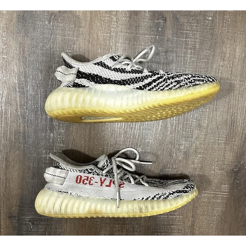 Adidas Yeezy Boost 350 V2 Zebra White Black Red CP9654 Mens Size 7